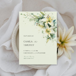 Sage Green Lily of the Valley Floral Wedding Einladung