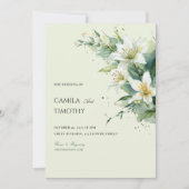 Sage Green Lily of the Valley Floral Wedding Einladung (Vorderseite)
