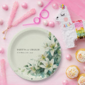 Sage Green Lily Valley Elegant Floral Wedding Pappteller (Party)