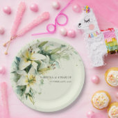 Sage Green Lily Valley Elegant Floral Wedding Pappteller (Party)