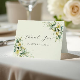 Sage Green Lily Valley Sophisticated Floral Dankeskarte