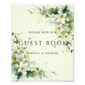 Sage Green Lily Valley Wedding Guest Book Sign Fotodruck (Vorne)