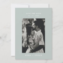 Sage Green Line Art Leaf Monogram Wedding