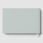 Sage Green Line Art Leaf Monogram Wedelfoil Gästebuch (Rückseite)