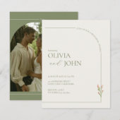 Sage Green & Linen Arch Minimal Rehearsal Dinner (Vorne/Hinten)