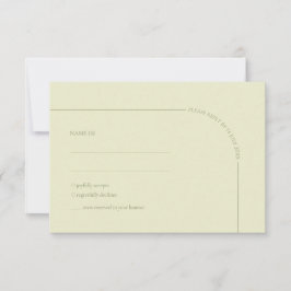 Sage Green & Linen Arch Minimalist Meal Choice  RSVP Karte