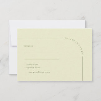 Sage Green & Linen Arch Minimalist Meal Choice  RSVP Karte