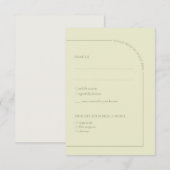 Sage Green & Linen Arch Minimalist Meal Choice  RSVP Karte (Vorne/Hinten)