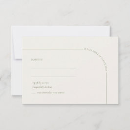 Sage Green & Linen Arch Minimalist Meal Choice  RSVP Karte