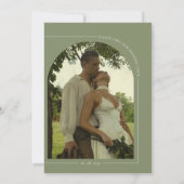 Sage Green & Linen Minimalist Save the Date Card Einladung (Rückseite)