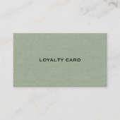Sage Green Linen Texture Loyalty Card Visitenkarte (Vorderseite)