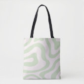Sage Green Liquid Swirl Groovy Streifen Y2K Muster Tasche (Vorderseite)