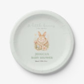 Sage Green Little Bunny Neutral Baby Shower     Pappteller (Vorderseite)