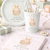 Sage Green Little Bunny Neutral Baby Shower     Pappteller