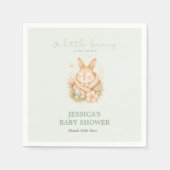 Sage Green Little Bunny on Its Way Baby Shower  Serviette (Vorderseite)