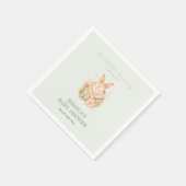 Sage Green Little Bunny on Its Way Baby Shower  Serviette (Ecke)