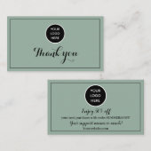 Sage Green Logo Danke, dass Sie sich für das Gewin Treuekarte (Vorne/Hinten)