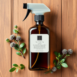 Sage Green | Logo-Inhaltsstoffe Produktkennzeichnu Quadratischer Aufkleber