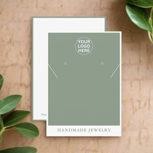 Sage Green Logo l Ohrringe Necklace Juwelen Telefonnummerkarte