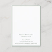 Sage Green Logo l Ohrringe Necklace Juwelen Telefonnummerkarte (Rückseite)