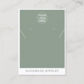 Sage Green Logo l Ohrringe Necklace Juwelen Telefonnummerkarte (Vorderseite)