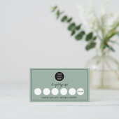 Sage Green Logo Modern Business Rewards Punch Treuekarte (Stehend Vorderseite)