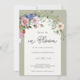 Sage Green Love in Bloom Bridal Shower Einladung
