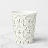 Sage Green Lucky Duck Birthday Party Paper Cups Pappbecher (Rückseite)