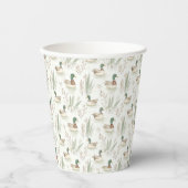 Sage Green Lucky Duck Birthday Party Paper Cups Pappbecher (Vorderseite)