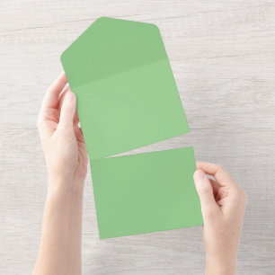 Sage Green Luxe Hochzeits-Einladung All In One Einladung