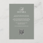 Sage Green Luxe | QR Code Wedding Guest Details Begleitkarte (Vorderseite)