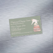 Sage Green Maid Spray Blume Glamour Reinigung Magnetische Visitenkarte (Beispiel)