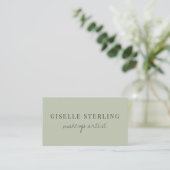 Sage Green Makeup Artist QR Code Visitenkarte (Stehend Vorderseite)