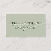 Sage Green Makeup Artist QR Code Visitenkarte (Vorderseite)