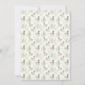 Sage Green Mallard Duck Boy Baby Shower Einladung (Rückseite)