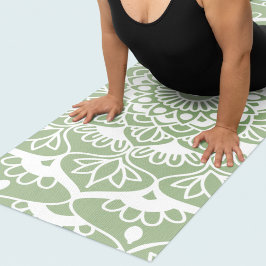 Sage Green Mandala Art Yogamatte