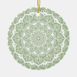 Sage Green Mandala Boho Chic Blume Keramik Ornament