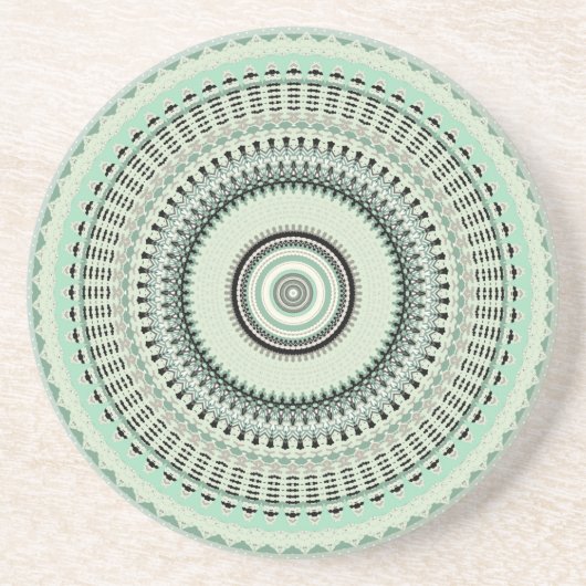 Sage Green Mandala Getränkeuntersetzer (Vorne)