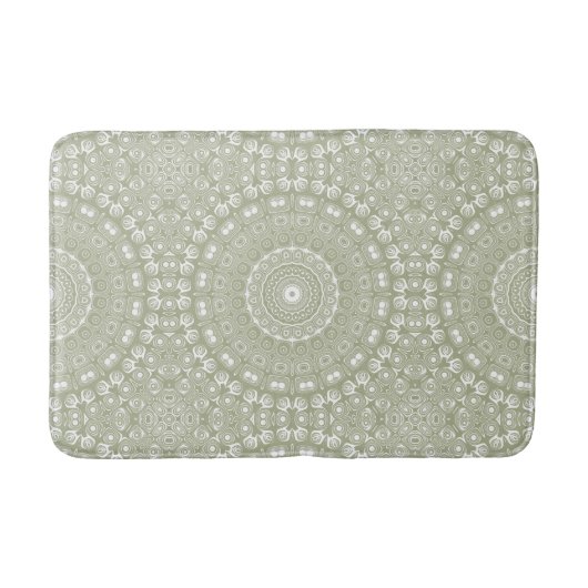 Sage Green Mandala Pattern Badematte (Vorderseite)