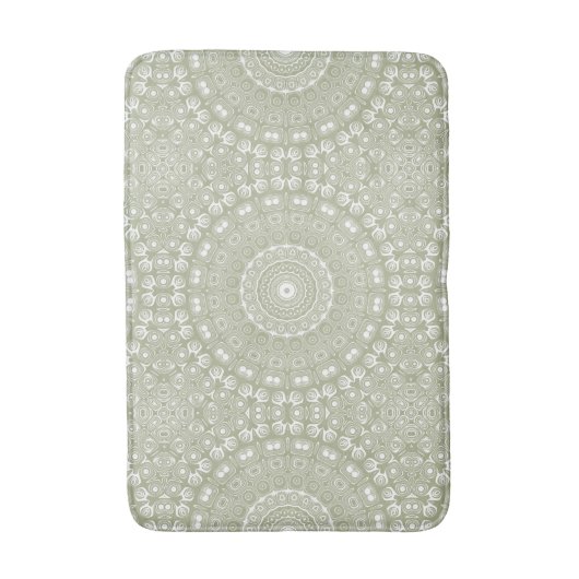 Sage Green Mandala Pattern Badematte (Vorderseite Vertikal)