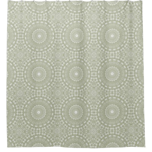 Sage Green Mandala Pattern Duschvorhang (Vorderseite)