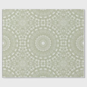 Sage Green Mandala Pattern Geschenkpapier (Flach)
