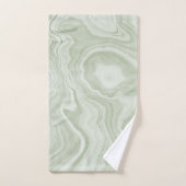 Sage Green Marble Badhandtuch Set (Handtuch)