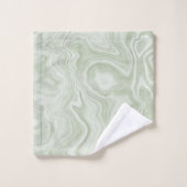 Sage Green Marble Badhandtuch Set (Waschlappen)