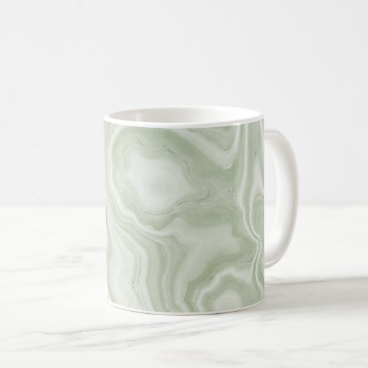Sage Green Marble Kaffeetasse (VorderseiteRechts)