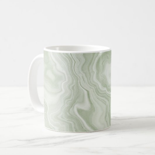Sage Green Marble Kaffeetasse (Vorderseite Links)