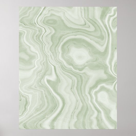 Sage Green Marble Texture Poster (Vorne)