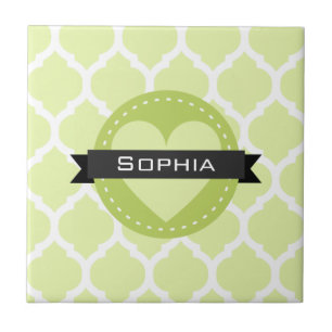 Sage Green marokkanische Gittermuster Fliese