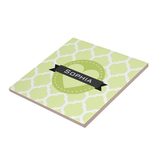 Sage Green marokkanische Gittermuster Fliese (Seite)