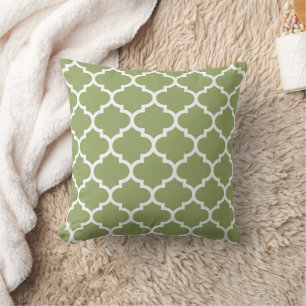 Sage Green marokkanische Muster Tile Kissen